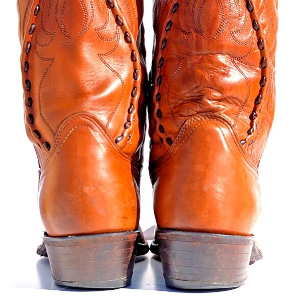 Men\'s Size 8 Dan Post 6678 Deertan Buck Lace Brown Leather Cowboy Boots main image 8
